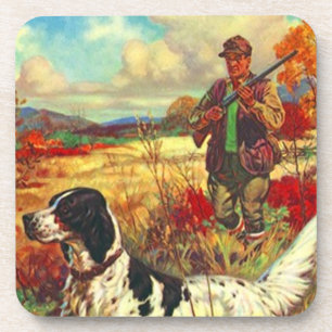 Dessous-de-verre Poseur vintage de montagne de chasse de chien de