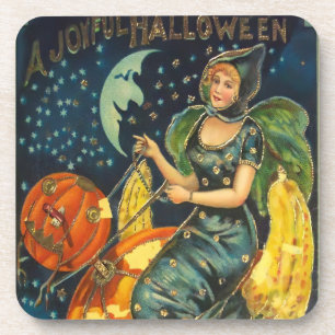 Dessous-de-verre Poster de sorcière Halloween vintage