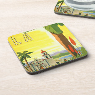 Dessous-de-verre Poster Vintage voyage, Los Angeles, Californie