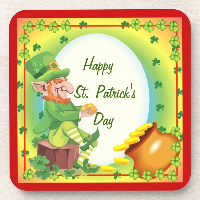 Dessous-de-verre Pot d'or de lutin irlandais (Devant)