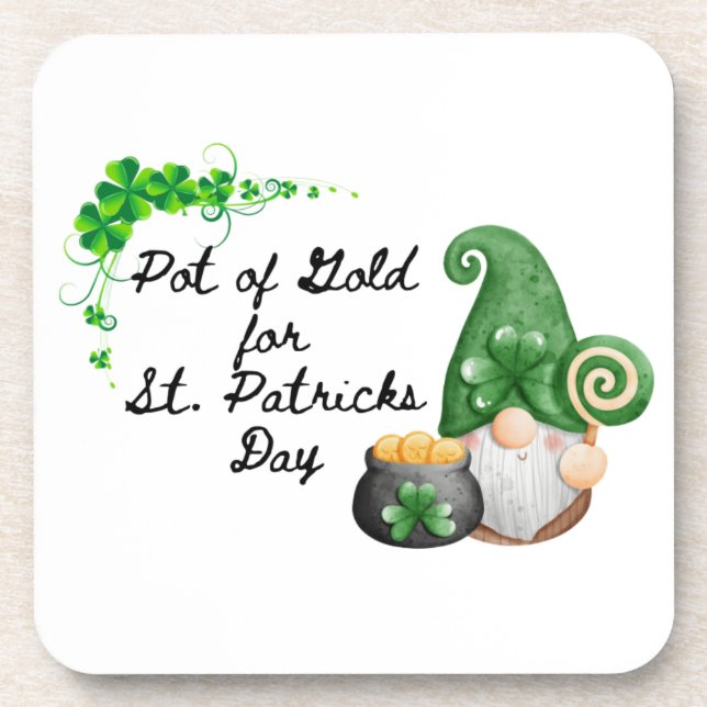 Dessous-de-verre Pot d'or pour la Saint-Patrick sur un  (Devant)