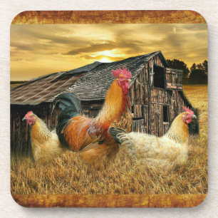 Dessous-de-verre Poules de coq Russe Grotte Coop