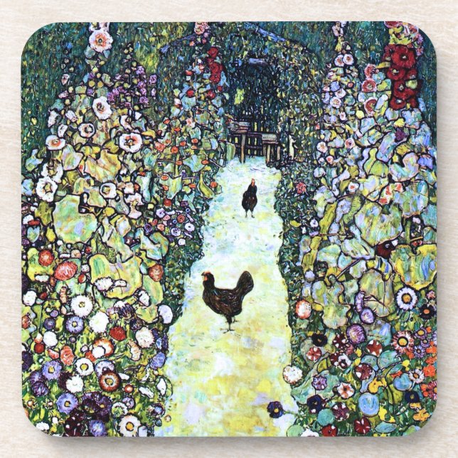 Dessous-de-verre Poulet de Klimpt dans le collet du jardin (Devant)