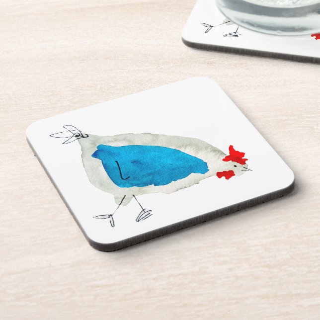Dessous-de-verre Poulets mignons aquarelle (Côté gauche)