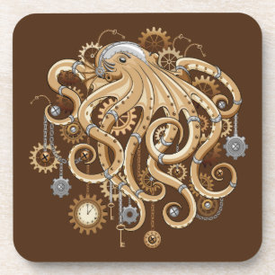Dessous-de-verre Poulpe Steampunk Rétro Fantastique Mécanique