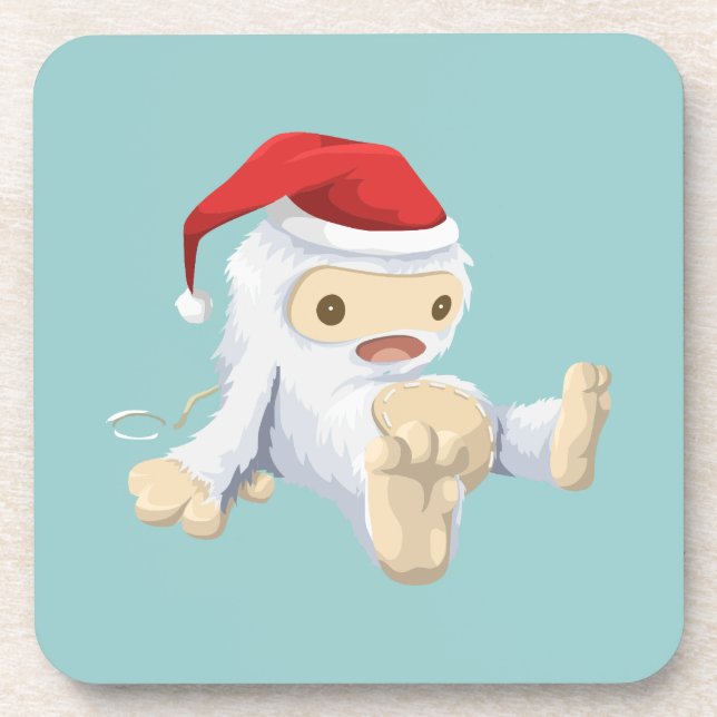 Dessous-de-verre Poupée monstre de neige de Noël avec chapeau de Pè (Devant)