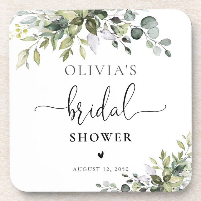 Dessous de verre pour Baby Shower Eucalyptus (Devant)