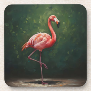 Dessous de verre pour boisson Flamant Rose Vibrant