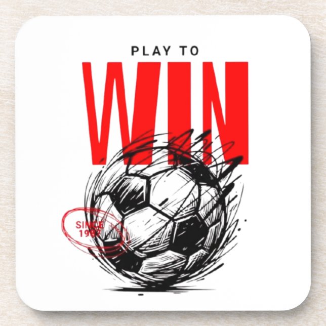 Dessous de verre pour boisson "Play to Win Soccer" (Devant)