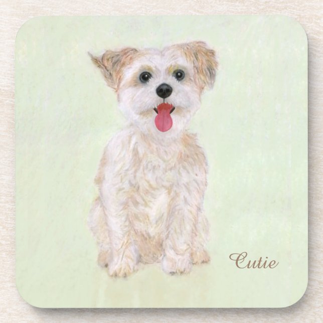 Dessous de verre pour boisson pour chien Morkie (Devant)