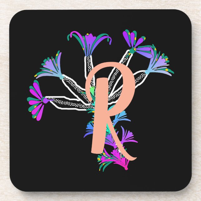 Dessous de verre pour boissons Monogramme initiale (Devant)