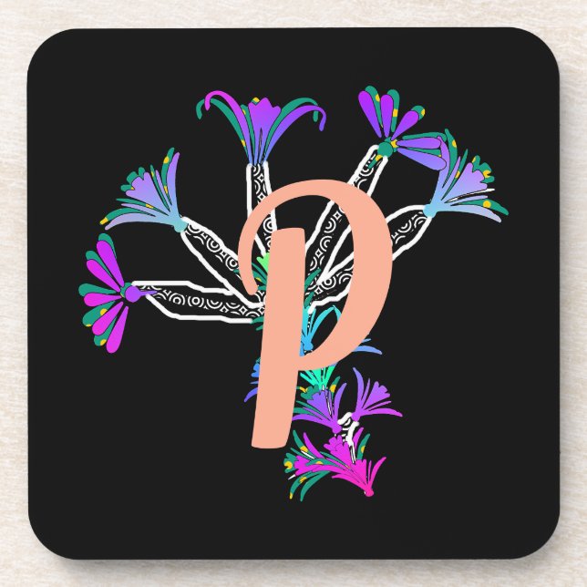 Dessous de verre pour boissons Monogramme initiale (Devant)