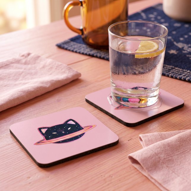 Dessous de verre pour boissons Planet Cat (Créateur téléchargé)