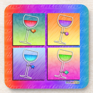 Dessous de verre pour bouchon de vin Pop Art