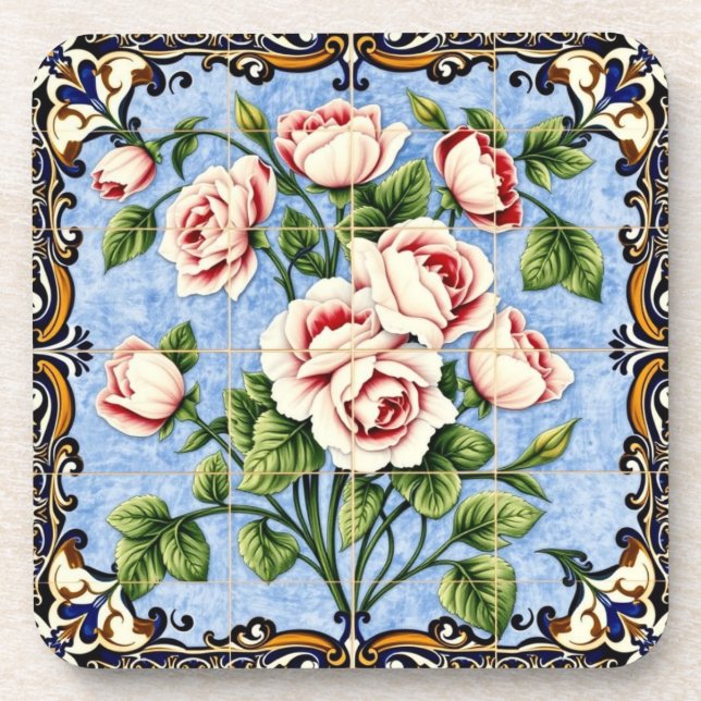 dessous de verre pour bouquet de roses (Devant)