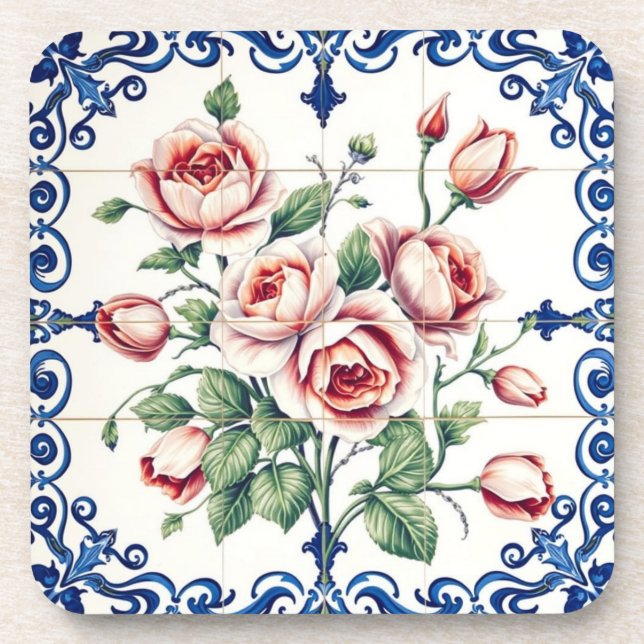 dessous de verre pour bouquet de roses classiques (Devant)