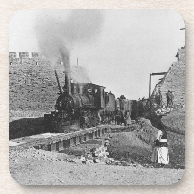 Dessous-de-verre Premier train passant par le mur de Pékin, ch (Devant)