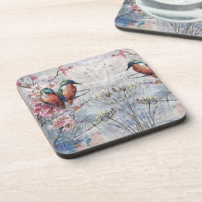 Dessous-de-verre Pretty Painted Kingfish and Flowers (Côté gauche)