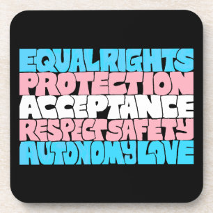 Dessous-de-verre PRIDE Trans droits mot art drapeau LGBT offre cade