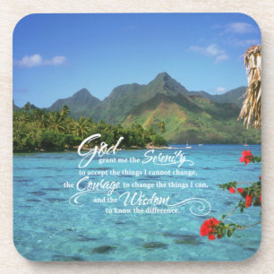 Dessous-de-verre Prière de sérénité et île Bora Bora