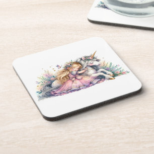 Dessous-de-verre Princesse Licorne Pastel Conte de Fée Fantastique