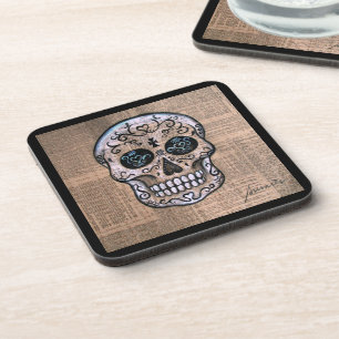 Dessous-de-verre Prisarts Skull Dia de los Muertos Coasters