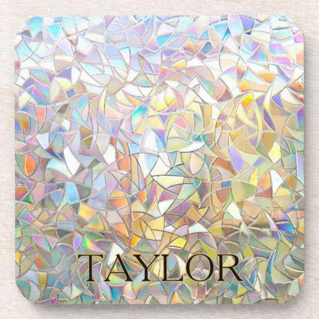Dessous-de-verre Prismatic Stained Glass Effect - Rainbow Prismatic (Devant)
