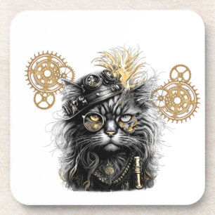 Dessous-de-verre Professeur Pignon-Roue Le Chat Steampunk Branché