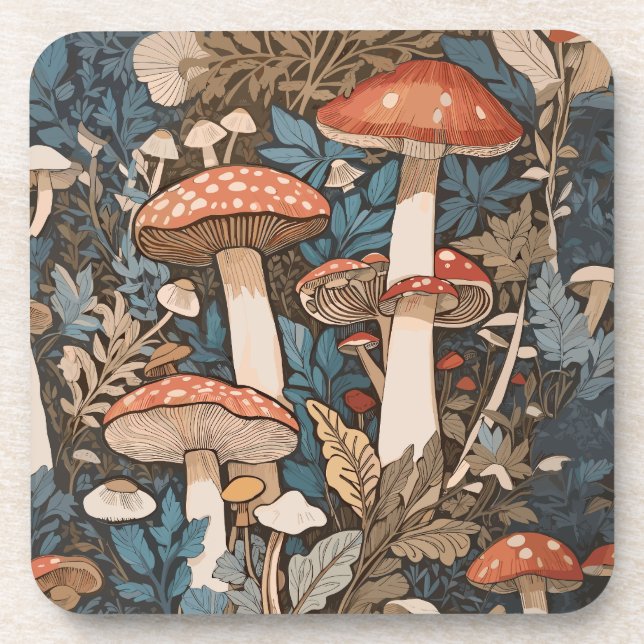 Dessous-de-verre Profond Dans Les Champignons De Forêt (Devant)