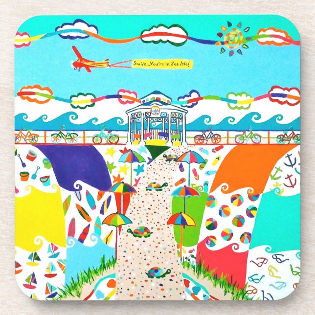 Dessous de verre Promenade de Sea Isle City (Devant)