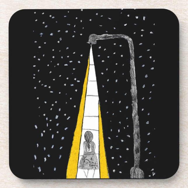 Dessous-de-verre Promenade nocturne d'hiver (Devant)