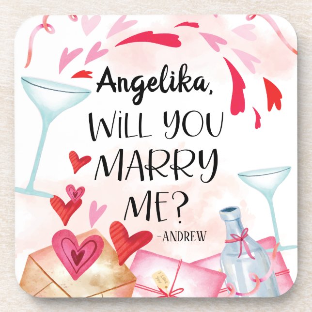 Dessous-de-verre Proposition de marriage | You Marry Me ? Custom (Devant)