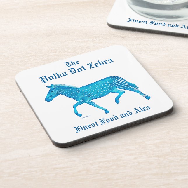 Dessous-de-verre Pub anglais Polka Dot Zebra - Bleu (Côté gauche)