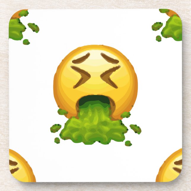 Dessous-de-verre puking émoji (Devant)