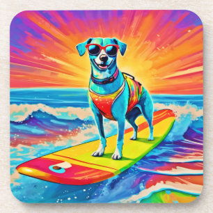 Dessous-de-verre Pup de surf ensoleillé : Beach Bliss