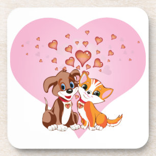 Dessous-de-verre Puppy et Kitten Love