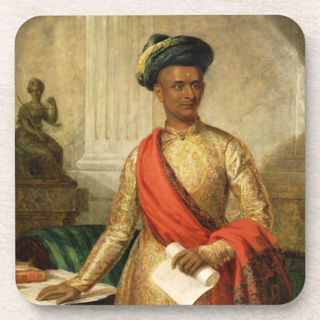 Dessous-de-verre Purniya, ministre en chef de Mysore, c.1801 (huile (Devant)