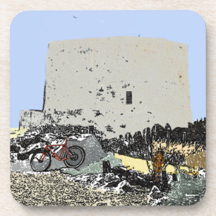 Dessous-de-verre Push Bike et Martello Tower Hythe Kent