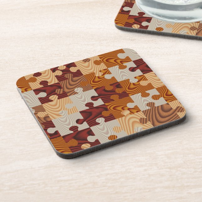 Dessous-de-verre Puzzle de bois Faux (Côté gauche)