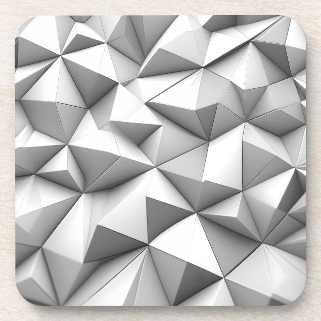 Dessous-de-verre pyramides abstraites grises (Devant)