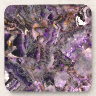 Dessous-de-verre Quartz d'Améthyste violet Abstrait, granit violet