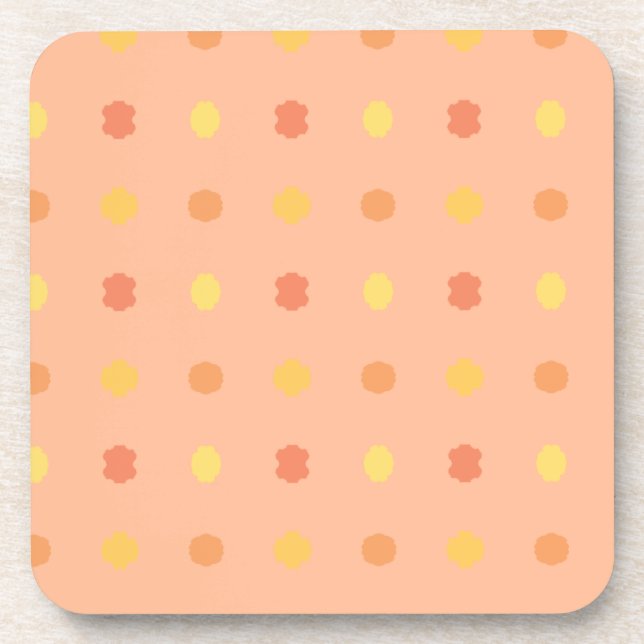 Dessous-de-verre Quatre coins Peach Yellow Tiled Motif (Devant)