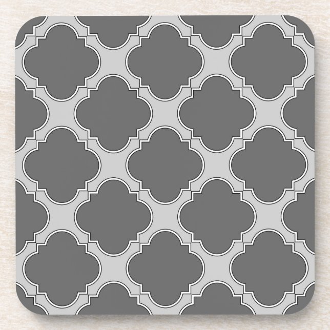Dessous-de-verre Quatrefoil dans les tons gris (Devant)