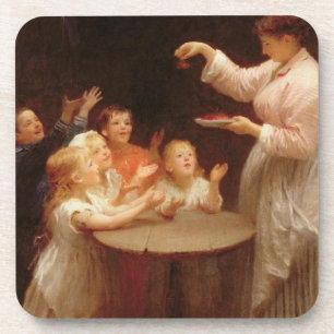 Dessous-de-verre "Qui parle d'abord ?" (huile sur la toile)
