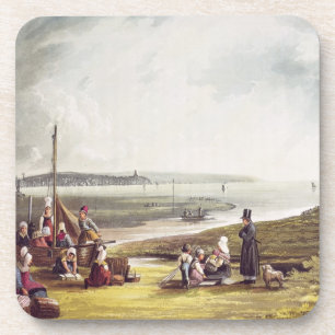 Dessous-de-verre Quillebeuf, des "vues sur la Seine", gravée par