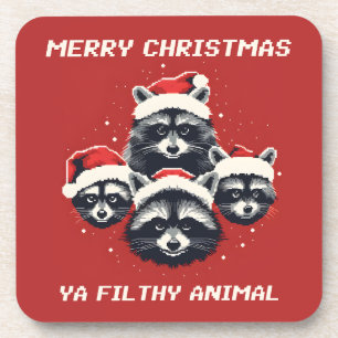 Dessous-de-verre Raccoons Joyeux Noël Ya animal sale