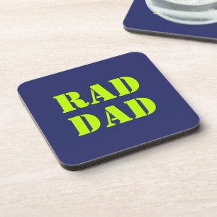Dessous-de-verre Rad Papa néon vert marine bleu typographie moderne