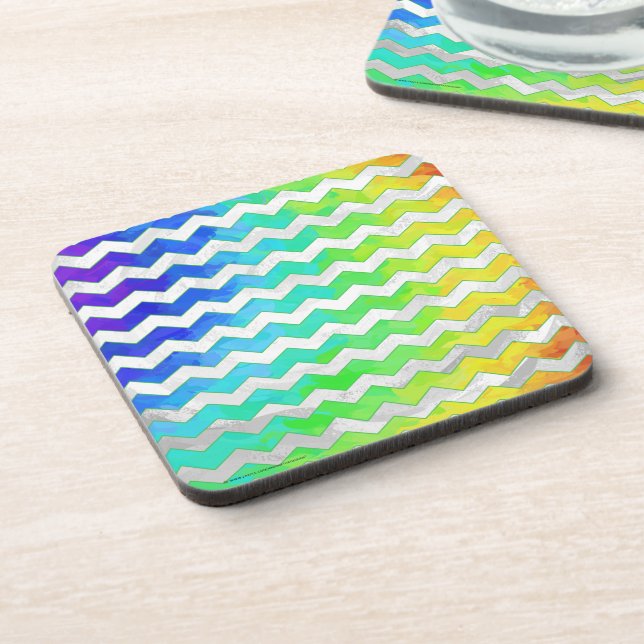 Dessous-de-verre Rainbow Icy Chevron Motif (Côté gauche)