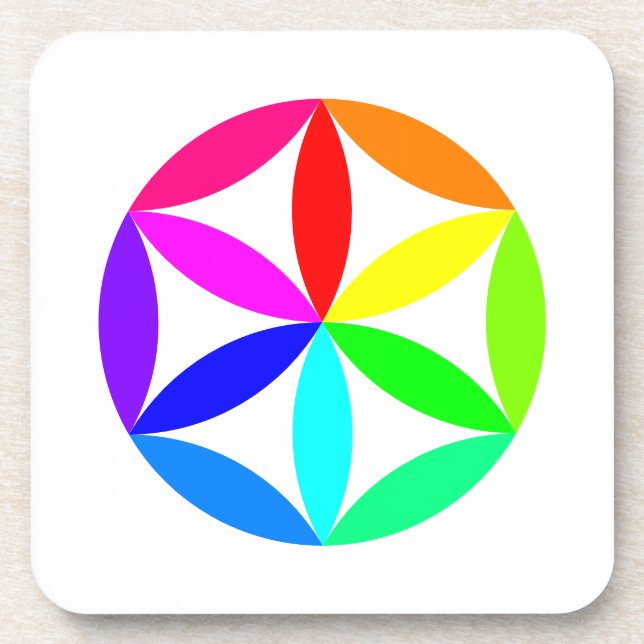 Dessous-de-verre Rainbow Kaleidoscope Hard plastic coaster (Devant)