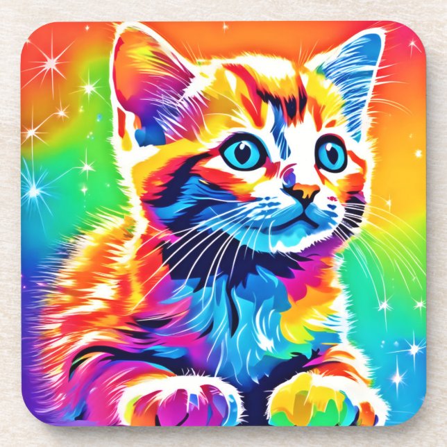 Dessous-de-verre Rainbow Kitten Dreams (Devant)